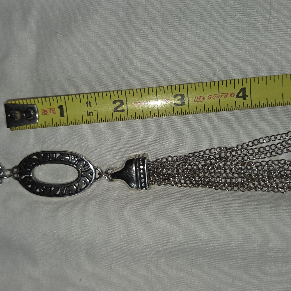 BRIGHTON Silver toned Casablanca Collection Tassle Necklace With Pendant - Picture 7 of 9